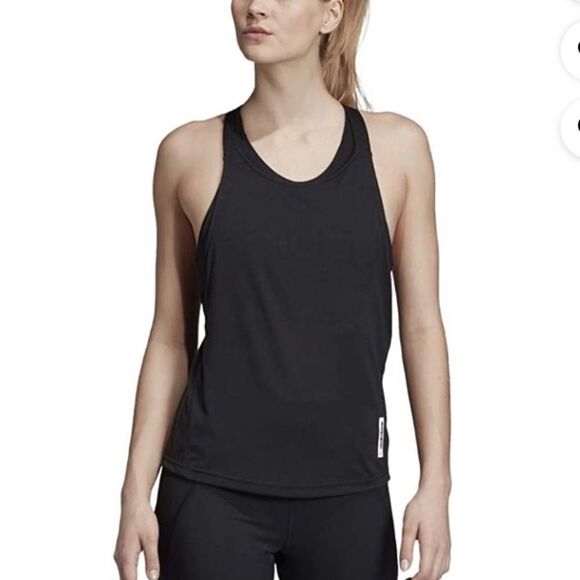 Adidas Ladies Brilliant Basics Solid Black Tank Top Size Small - Picture 1 of 13